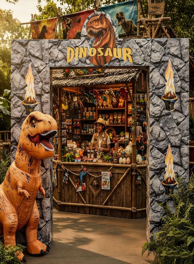 Saypacck 9 pcs Dinosaur Party Decorations 10 x 13.9 Inch Stone Cardboard Boxes with Banner Trunk or Treat Car Decor Dino Arch Props for Halloween Jungle Safari Party Birthday Baby Shower Backdrop - Image 4